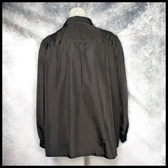 Plus Size Black Blouse & Belt, Balloon Sleeves, TEN Blouses in One! 70s Vintage - Picture 6 of 13